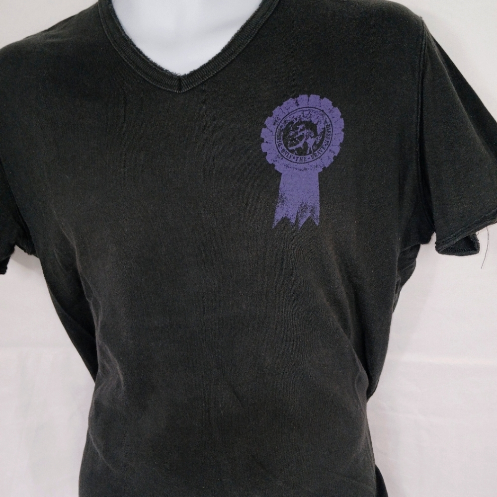 Cool Diesel Black T-Shirt with Purple Graphic Size L